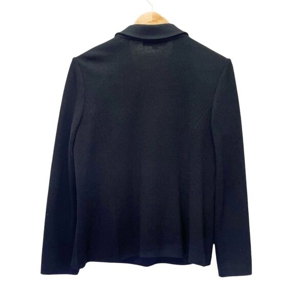 St. John Basics Set Black Santana Wool Knit Skirt Suit Small 6/8 Vintage Classic - Picture 7 of 16